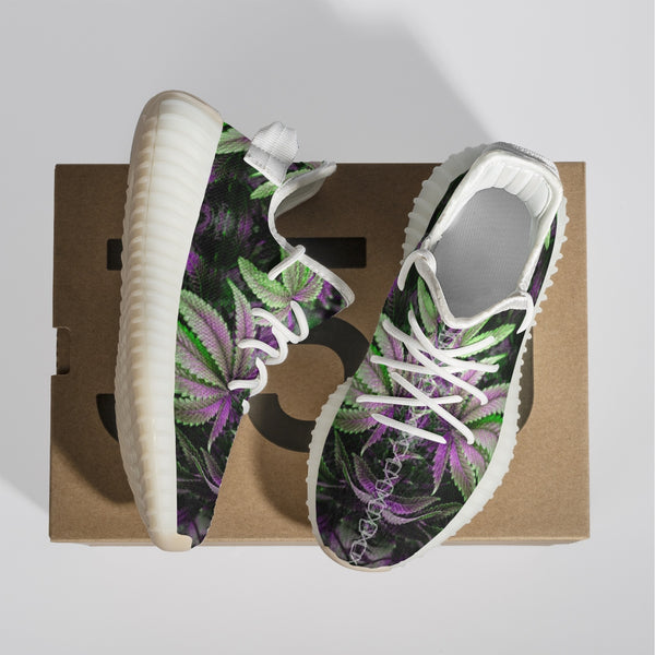 DIXL Weedyeezyz Leafy Love Unisex Mesh Knit Sneakers - White