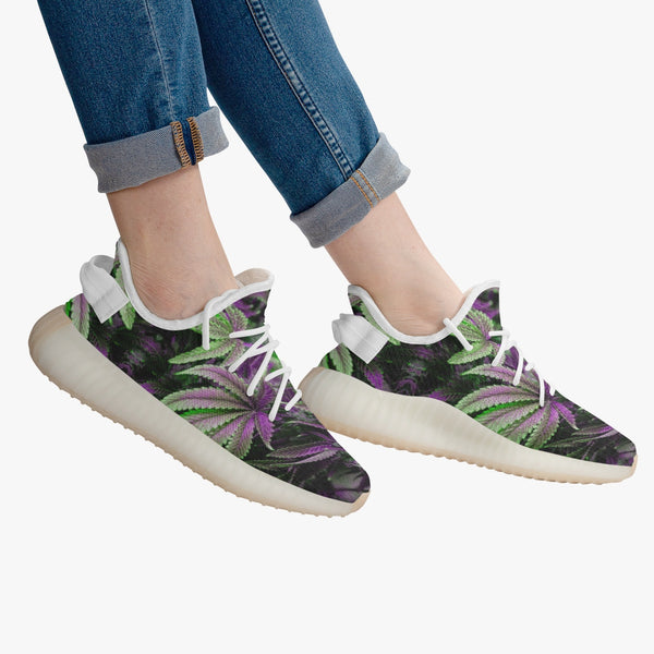 DIXL Weedyeezyz Leafy Love Unisex Mesh Knit Sneakers - White