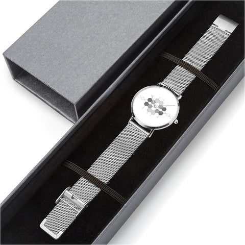DIXL Hexogram Grey Fashion Ultra-thin Stainless Steel Quartz Watch