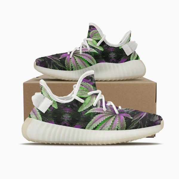 DIXL Weedyeezyz Leafy Love Unisex Mesh Knit Sneakers - White