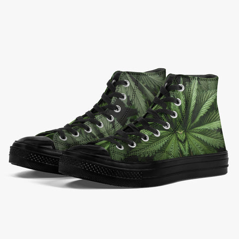 DIXL Just Leaves High-Top Canvas Shoes - Black