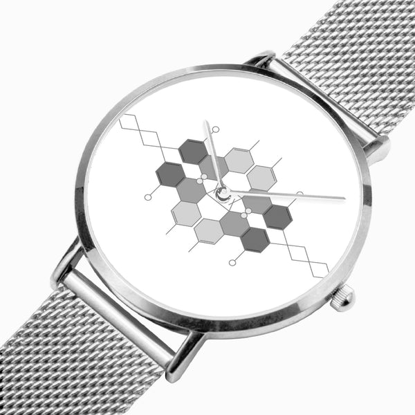 DIXL Hexogram Grey Fashion Ultra-thin Stainless Steel Quartz Watch