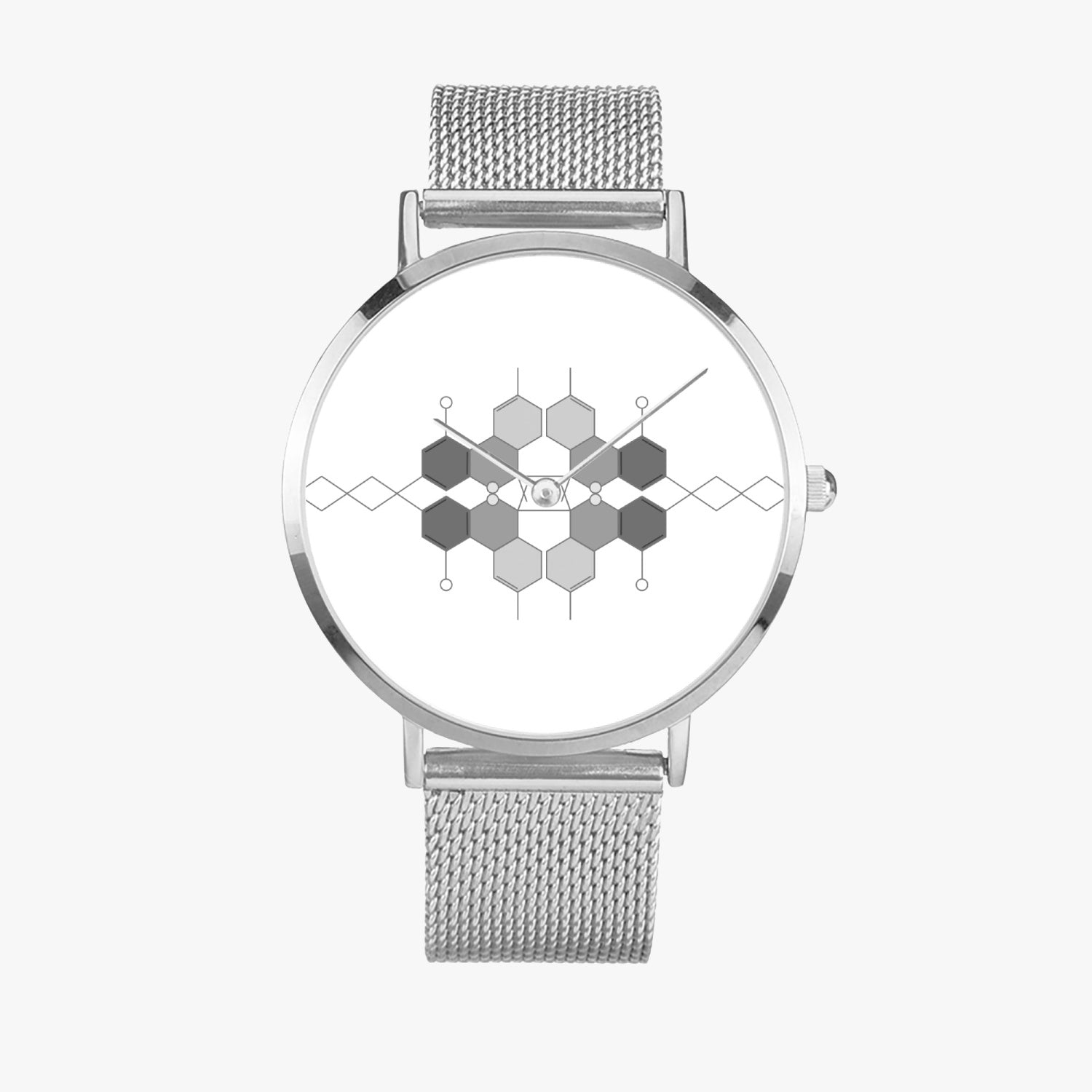 DIXL Hexogram Grey Fashion Ultra-thin Stainless Steel Quartz Watch