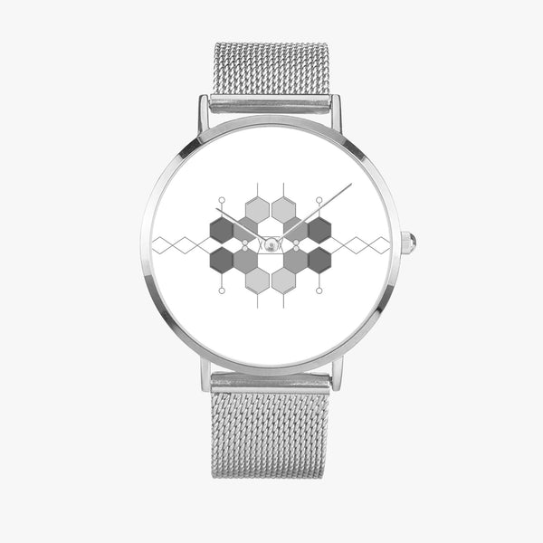 DIXL Hexogram Grey Fashion Ultra-thin Stainless Steel Quartz Watch