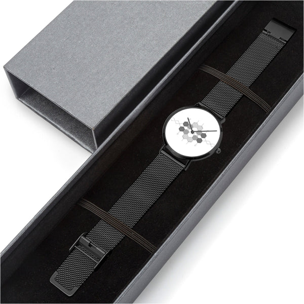 DIXL Hexogram Grey Fashion Ultra-thin Stainless Steel Quartz Watch