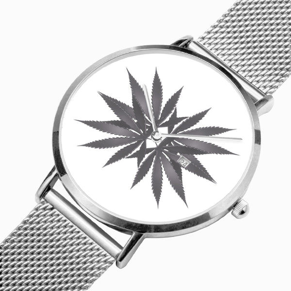 DIXL 4Leaves Slate Stainless Steel Perpetual Calendar Quartz Watch