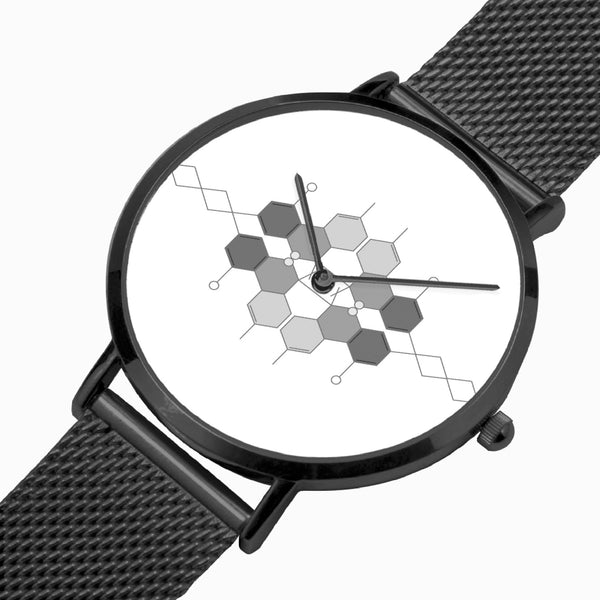 DIXL Hexogram Grey Fashion Ultra-thin Stainless Steel Quartz Watch