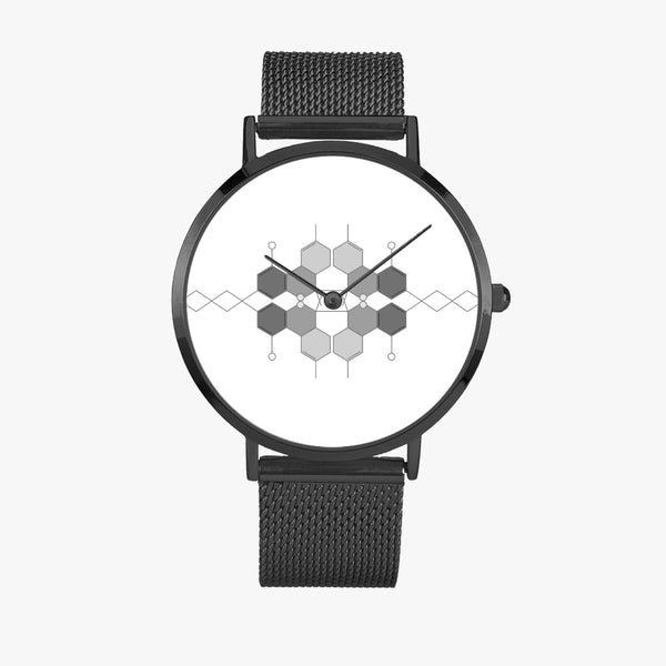 DIXL Hexogram Grey Fashion Ultra-thin Stainless Steel Quartz Watch